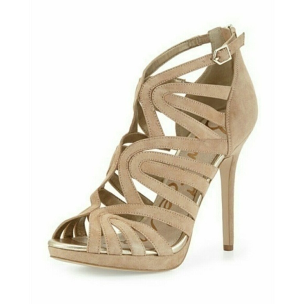 Sam Edelman Nude Tan Strappy High Heel Sandals